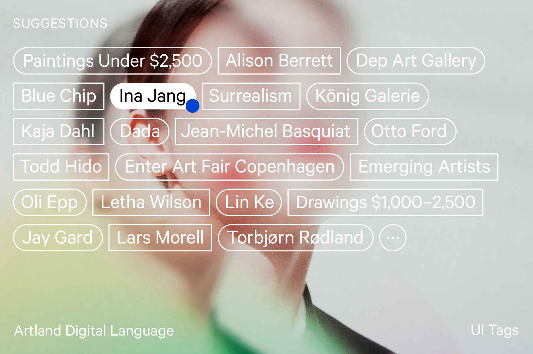 An example of the user interface design, showing UI tags used on the website