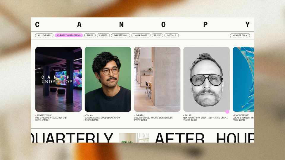 A desktop layout for the Canopy Cowork website